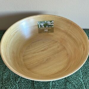 Tommy Bahama Melamine Bamboo Style Bowl Ivory & Brown NEW!
